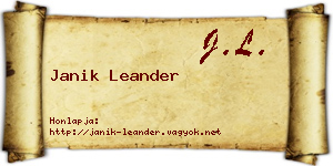 Janik Leander névjegykártya